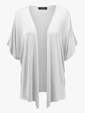 Made by Johnny White Open-Front Lightweight Women's Plus XXXL Cardigan Sweater